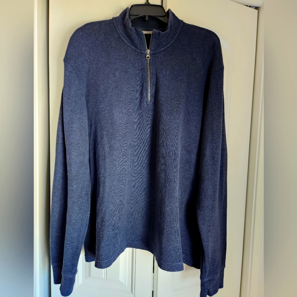 Men's Blue Apt 9 Long Sleeve 1/4 Zip Top Sz XXL!